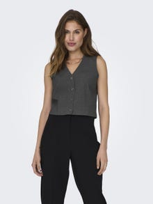 ONLY Cropped tailored vest -Dark Grey Melange - 15298615