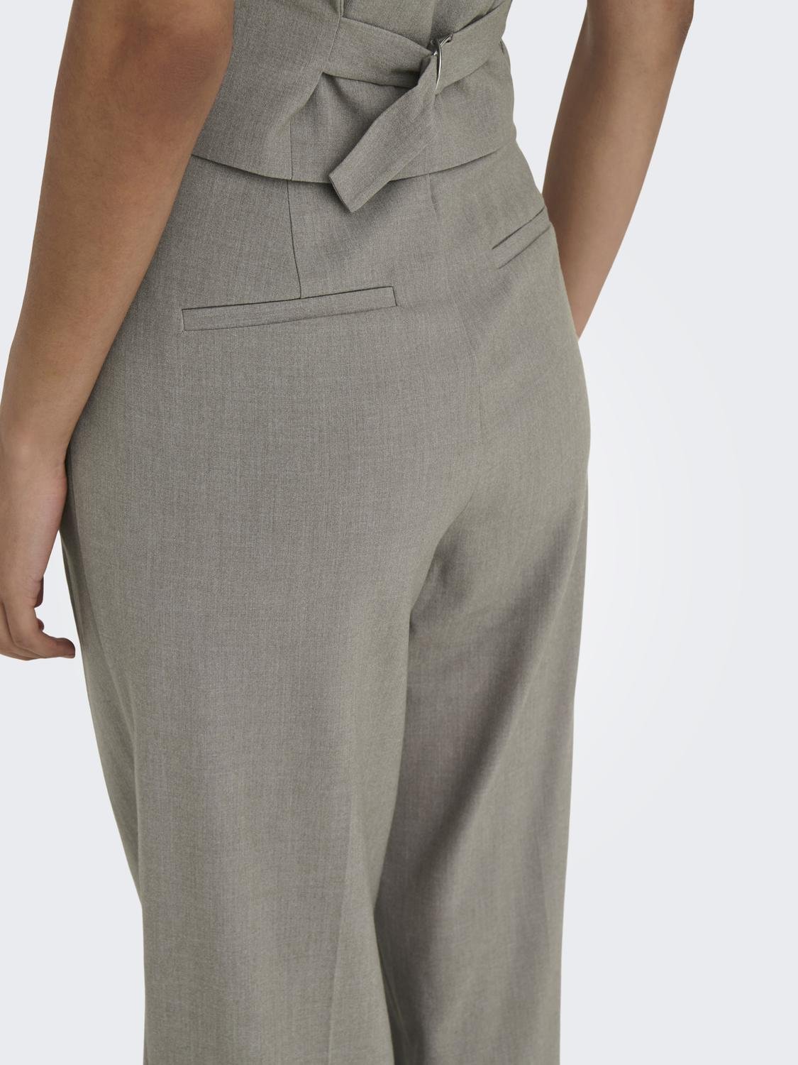 ONLY Klassiske bukser med høj talje -Brushed Nickel - 15298617