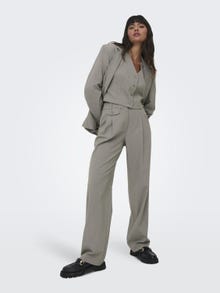 ONLY Pantalons Straight Tapered Fit Taille haute -Brushed Nickel - 15298617