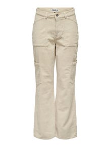 ONLY Pantalones Corte straight Cintura alta -Oatmeal - 15298637