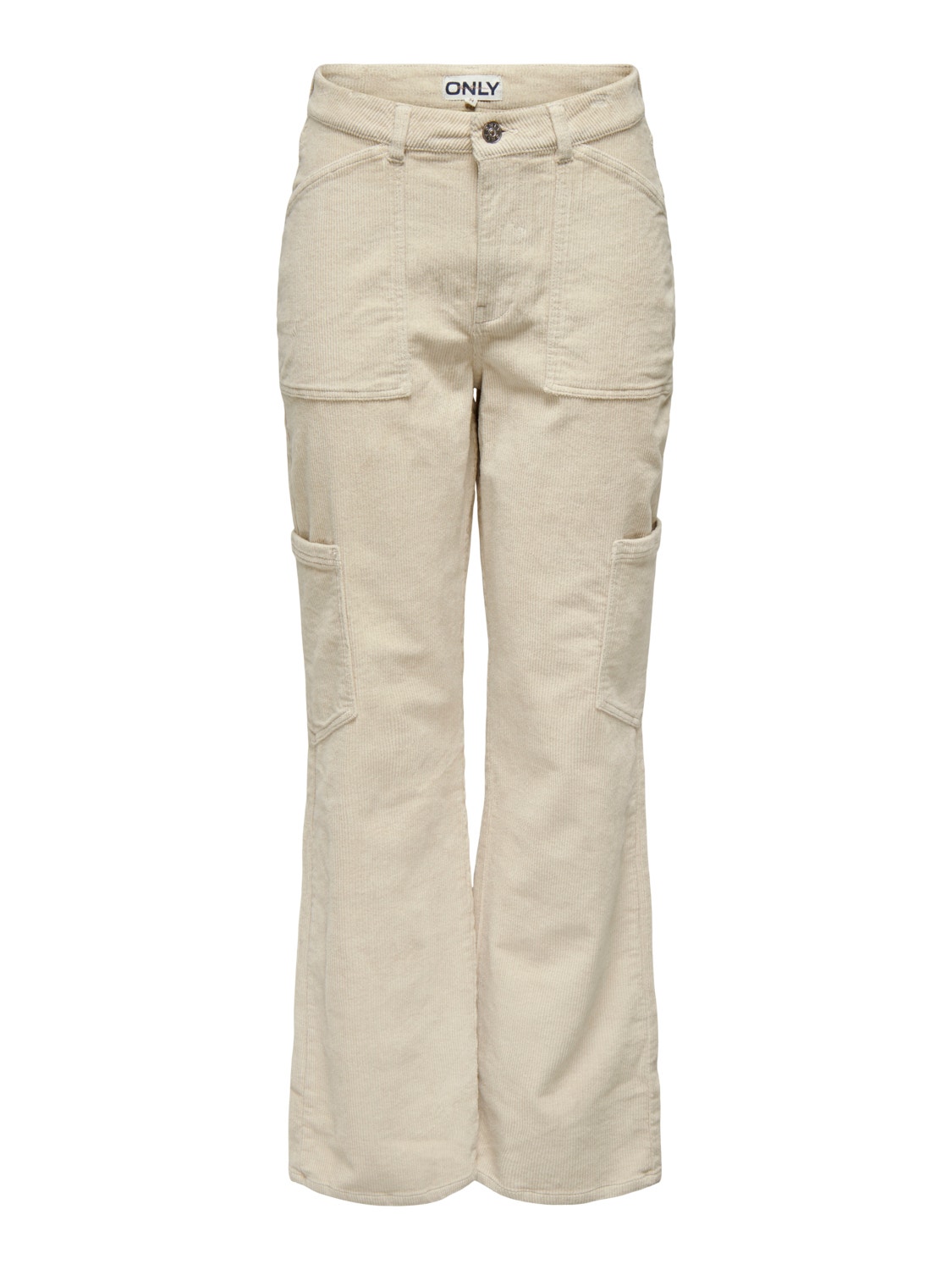 ONLY Pantalones Corte straight Cintura alta -Oatmeal - 15298637