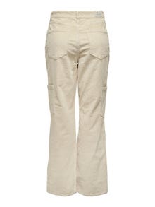 ONLY Cargo pants with high waist -Oatmeal - 15298637