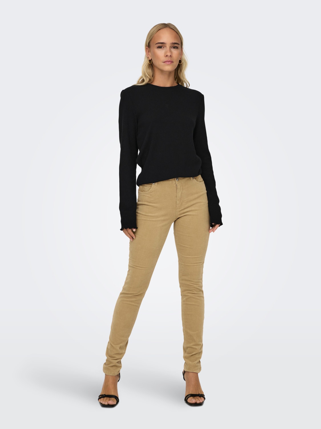 ONLY Pantalons Skinny Fit Taille moyenne -Tannin - 15298649