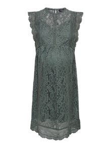 ONLY Regular Fit O-hals Maternity Kort kjole -Balsam Green - 15298684