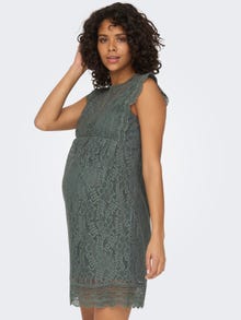 ONLY Normal geschnitten Rundhals Maternity Kurzes Kleid -Balsam Green - 15298684