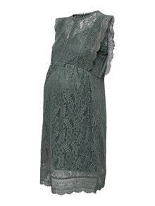 ONLY Normal geschnitten Rundhals Kurzes Kleid -Balsam Green - 15298684