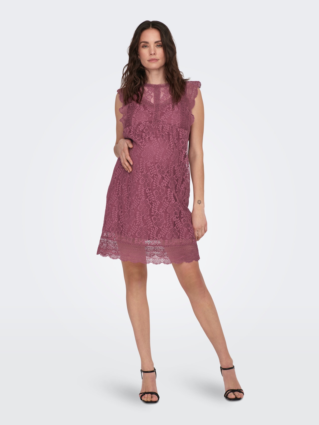 ONLY Mama short sleeve Lace dress -Renaissance Rose - 15298684
