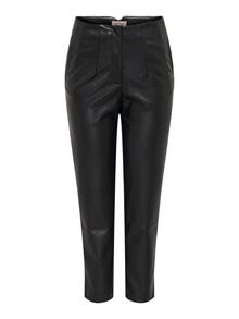 ONLY Pantalones Corte regular Cintura alta -Black - 15298705