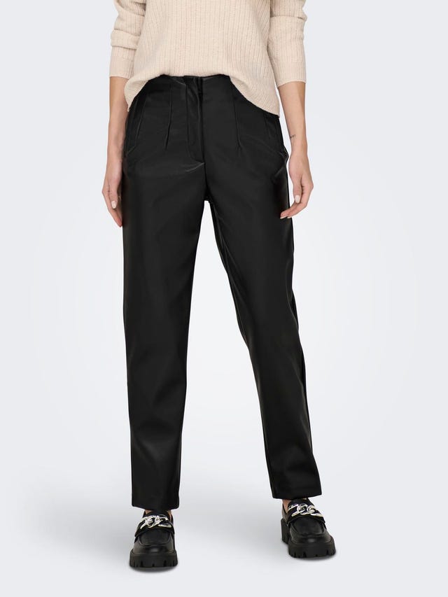 ONLY High waisted pants of faux leather - 15298705