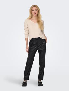 ONLY High waisted pants of faux leather -Black - 15298705