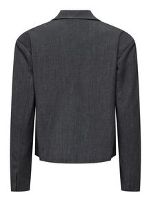 ONLY Cropped Fit Reverse Blazer -Dark Grey Melange - 15298708
