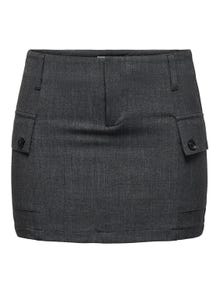 ONLY Mid waist Mini skirt -Dark Grey Melange - 15298713