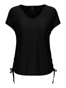 ONLY Camisetas Corte loose Cuello en V -Black - 15298795