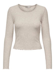 ONLY Slim Fit Rundhals Top -Pumice Stone - 15298796