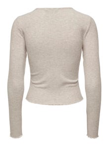 ONLY Slim Fit O-ringning Topp -Pumice Stone - 15298796