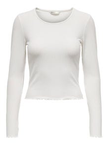 ONLY Tops Slim Fit Col rond -Egret - 15298796