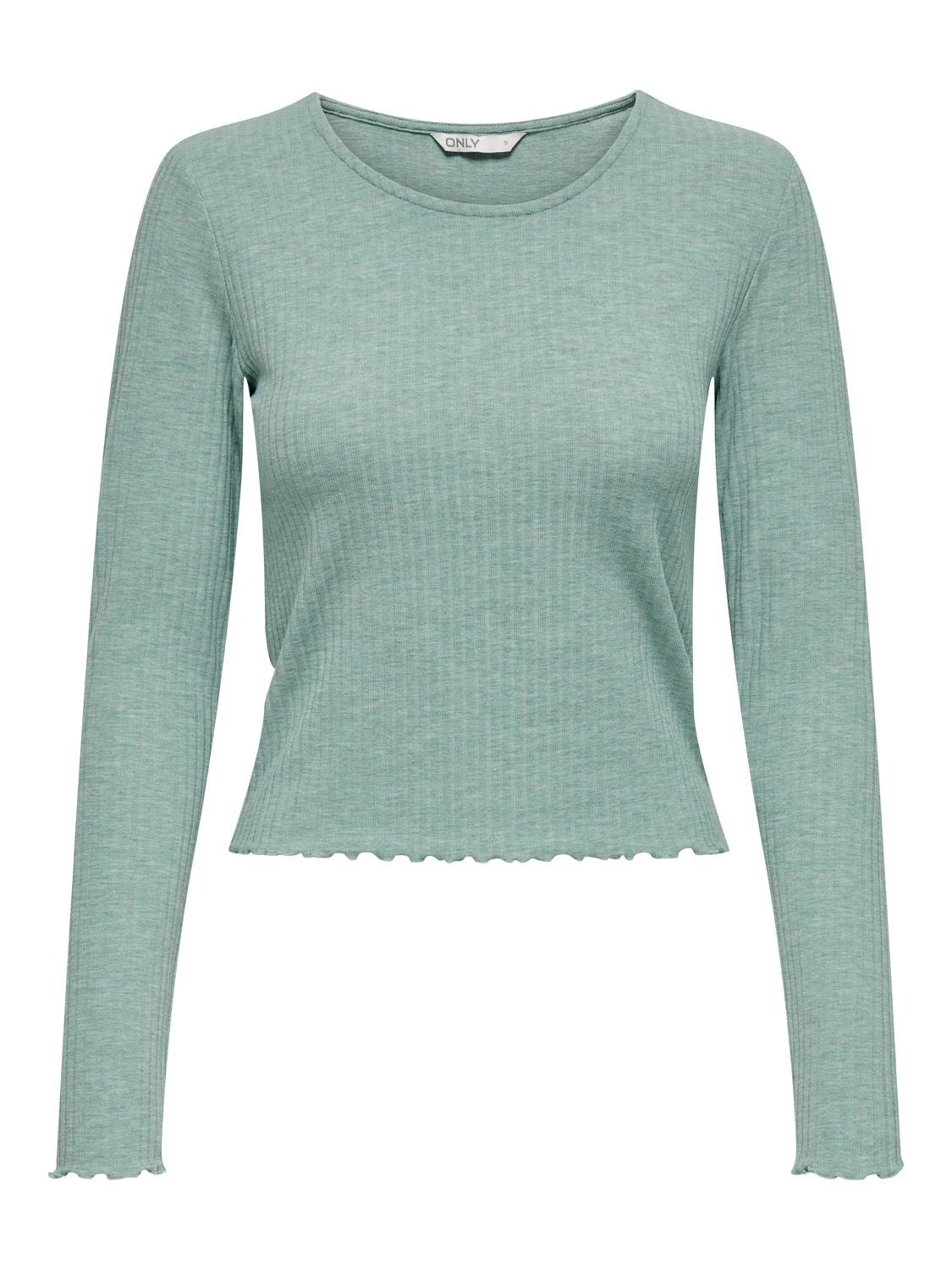 ONLY Slim Fit Round Neck Top -Chinois Green - 15298796