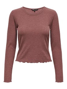 ONLY Slim Fit Round Neck Top -Rose Brown - 15298796