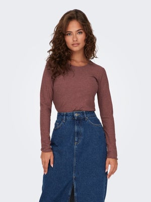 ONLY Top Femme - T-shirt Manches Longues Col Montant - Coupe Étroite - Tissu Élastique Confortable - Style Chic