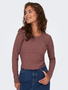 ONLY O-neck top -Rose Brown - 15298796
