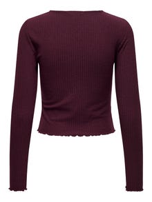 ONLY Slim Fit Round Neck Top -Winetasting - 15298796