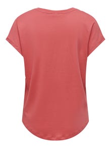 ONLY Loose fit O-hals Poloskjorte -Mineral Red - 15298803