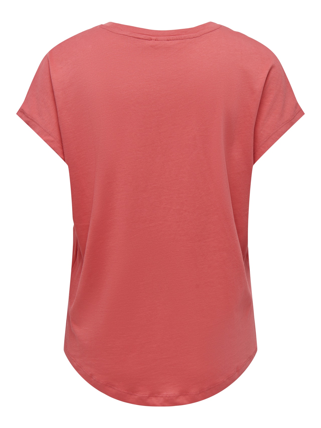 ONLY Loose Fit Round Neck Polo-Shirt -Mineral Red - 15298803