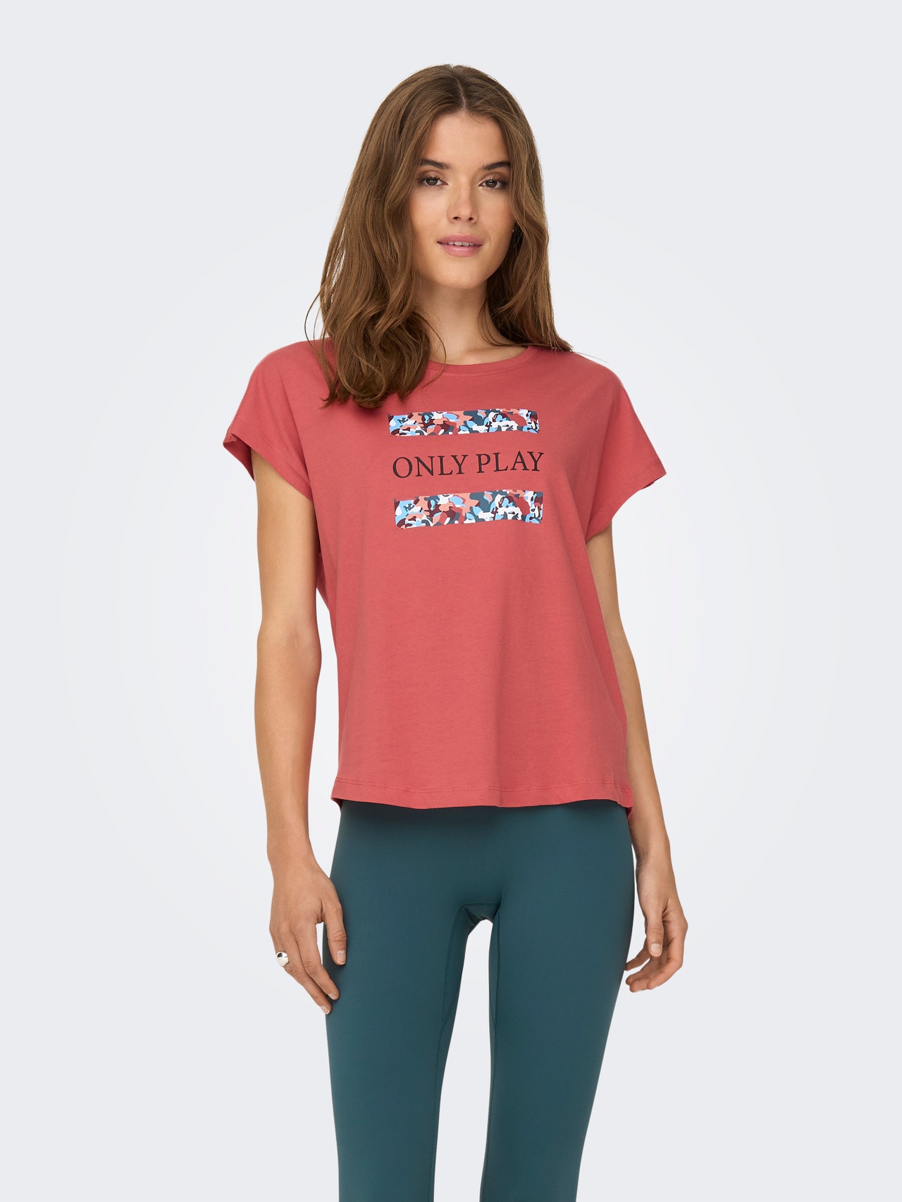 ONLY Trænings t-shirt -Mineral Red - 15298803