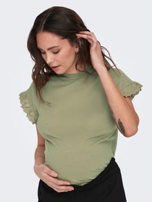 ONLY Mama frill detail top -Aloe - 15298820