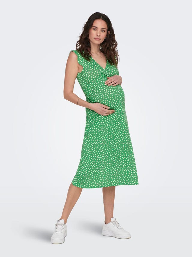 ONLY Normal geschnitten Rundhals Maternity Langes Kleid - 15298822