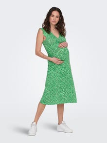 ONLY Regular fit O-hals Zwangerschap Lange jurk -Kelly Green - 15298822