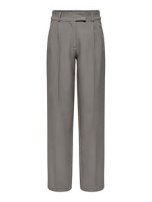 ONLY Pantalons Straight Fit Taille haute -Steeple Gray - 15298840