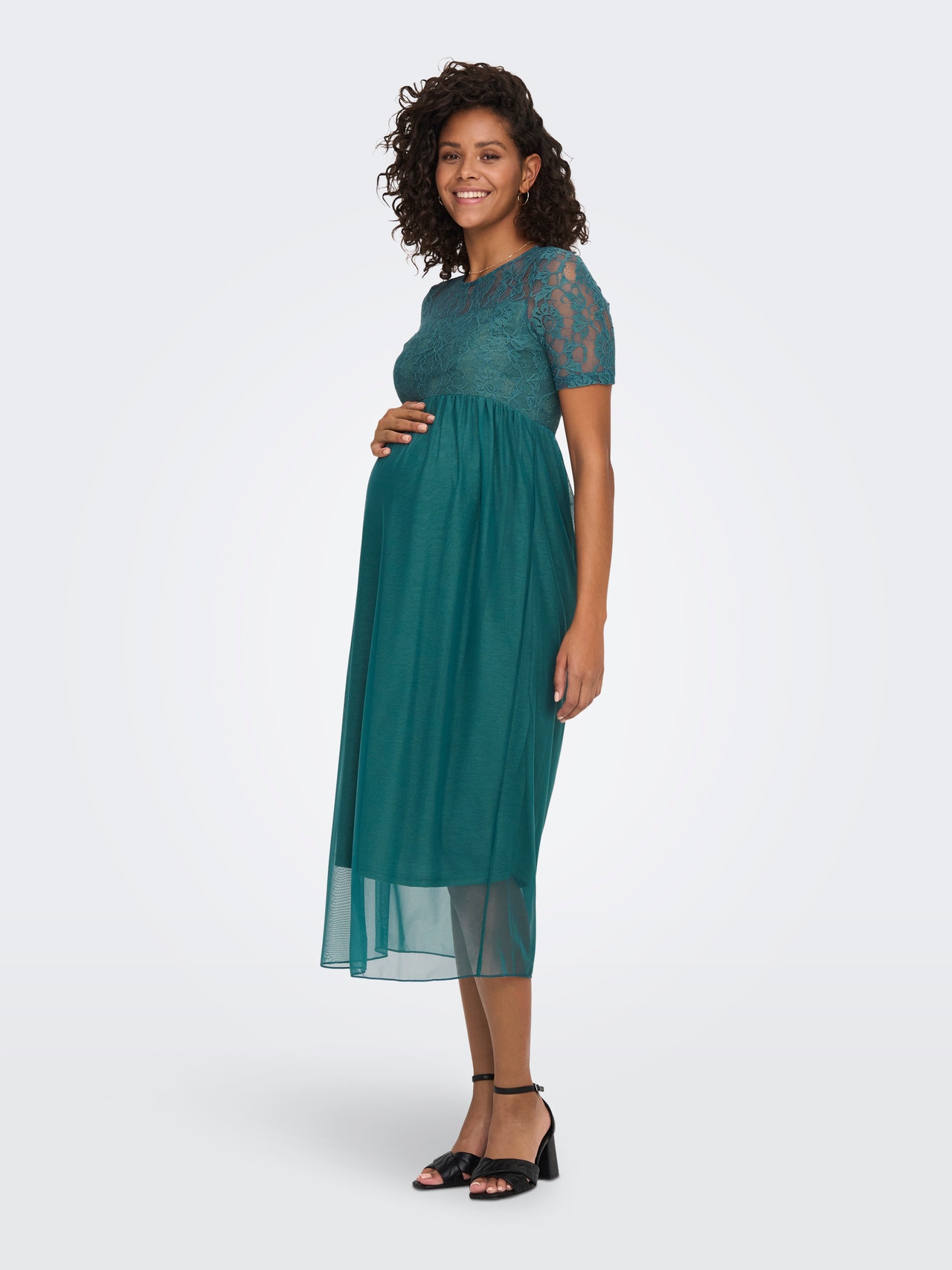 ONLY Mama Mesh midi kjole -Sagebrush Green - 15298880
