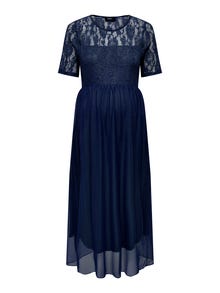 ONLY Mama Mesh Midi dress -Navy Blazer - 15298880