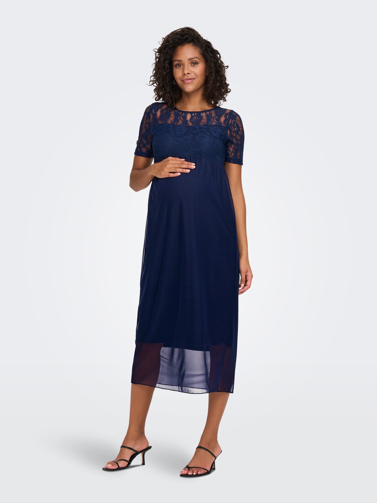 ONLY Mama Mesh midi kjole -Navy Blazer - 15298880