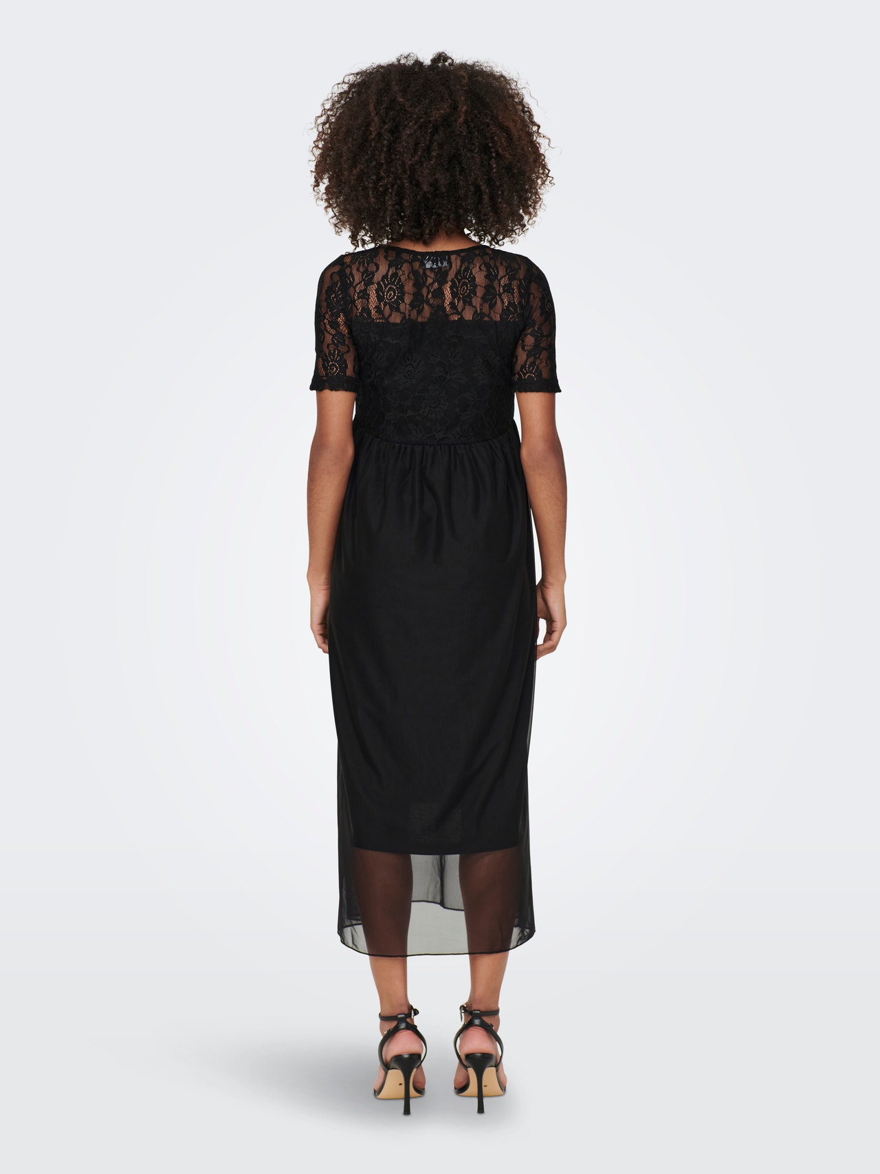 ONLY Mama Mesh Midi dress -Black - 15298880