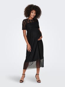 ONLY Mama Mesh Midi dress -Black - 15298880