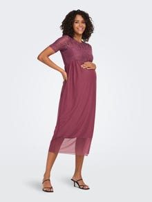 ONLY Mama Mesh Midi dress -Rose Brown - 15298880