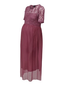 ONLY Normal geschnitten U-Boot Ausschnitt Langes Kleid -Rose Brown - 15298880