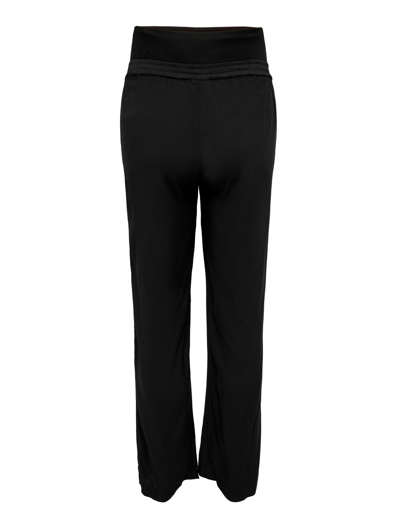 ONLY Pantalones Corte regular Cintura alta -Black - 15298890