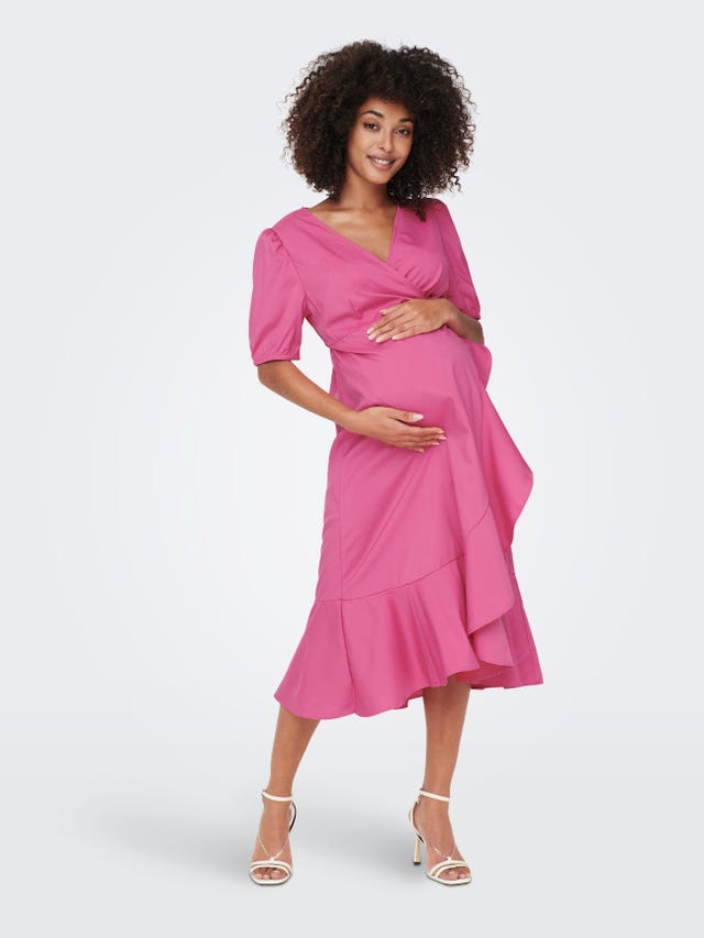 ONLY Regular Fit V-Neck Maternity Midi dress - 15298893