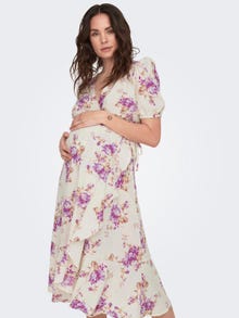 ONLY Regular Fit V-Neck Maternity Midi dress -Turtledove - 15298893