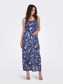 ONLY Regular Fit U-hals Maternity Lang kjole -Twilight Blue - 15298898