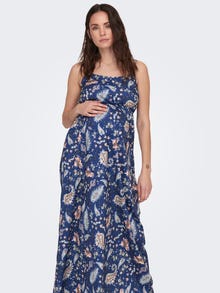 ONLY Normal geschnitten U-Ausschnitt Maternity Langes Kleid -Twilight Blue - 15298898