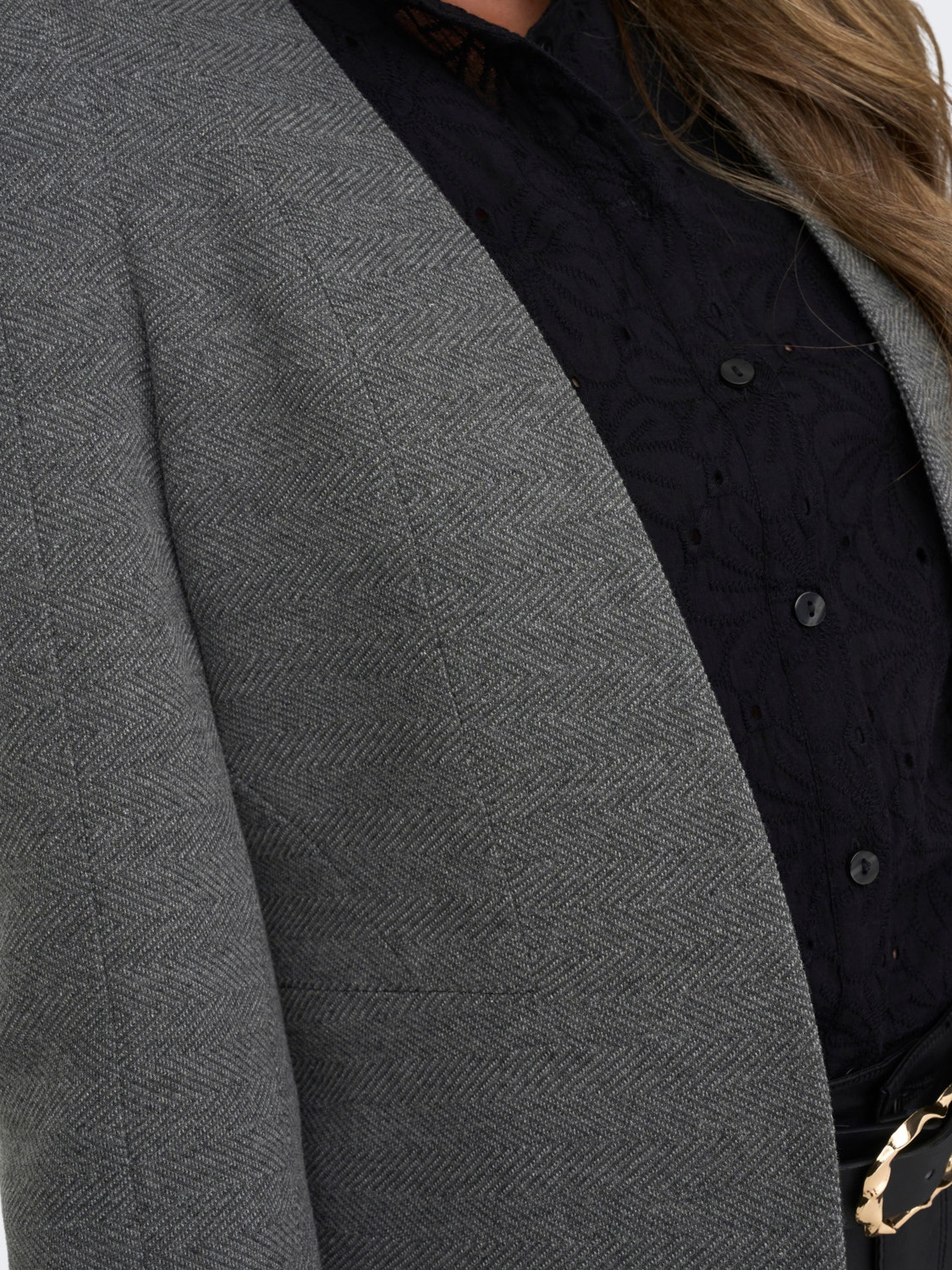 ONLY Short open blazer -Medium Grey Melange - 15298930