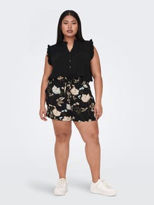 ONLY Curvy printede shorts -Black - 15299134