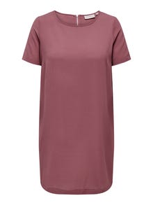 ONLY Normal geschnitten U-Ausschnitt Kurzes Kleid -Rose Brown - 15299253
