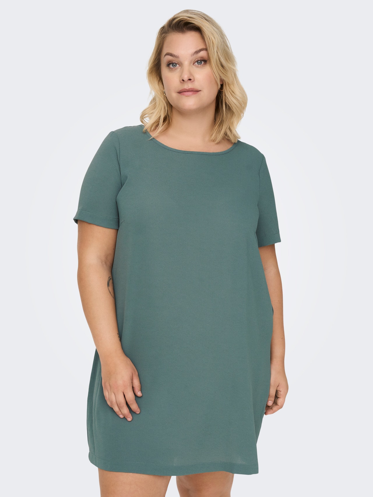 ONLY Curvy short sleeve Dress -Balsam Green - 15299253