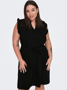 ONLY Curvy v-hals kjole -Black - 15299281