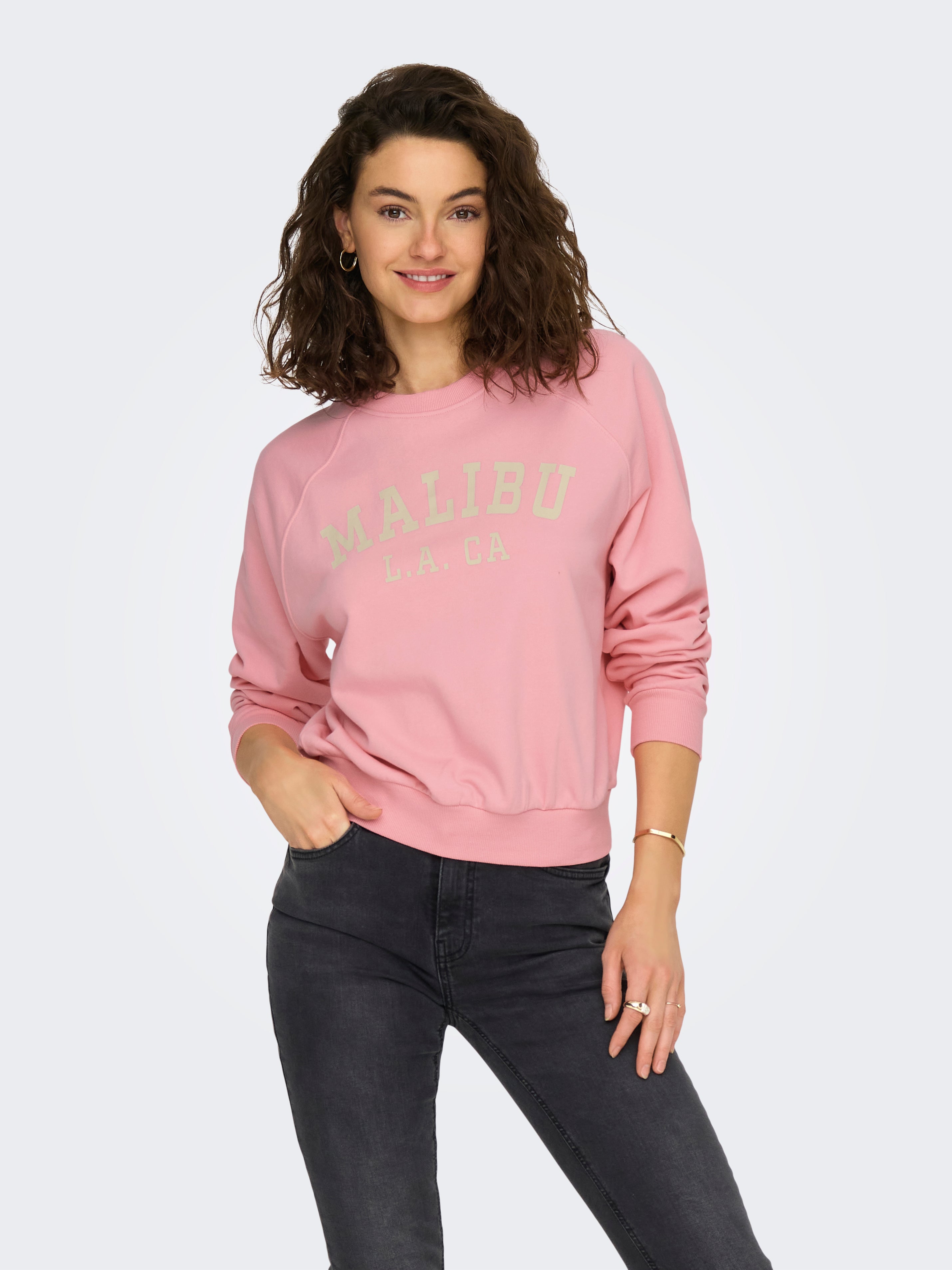 Regular Fit O-Neck Sweatshirt | Medium Rose | ONLY®